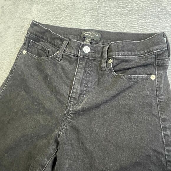 Banana Republic Womens Size 27 Mid Rise Barrel‎ Ankle Jeans Washed Black Western - Picture 12 of 13
